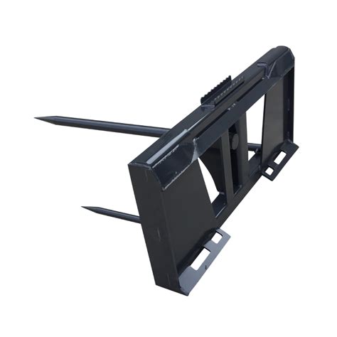 round bale hay spear skid steer attachment|quick attach hay bale spear.